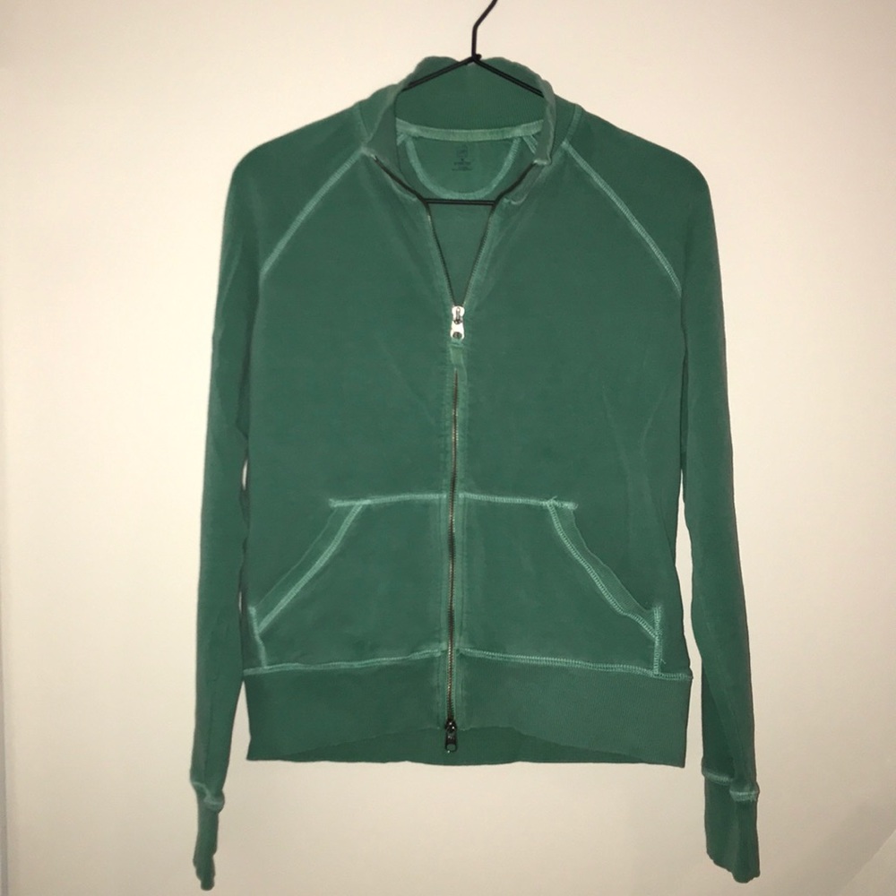 Green stretchy gap zip up